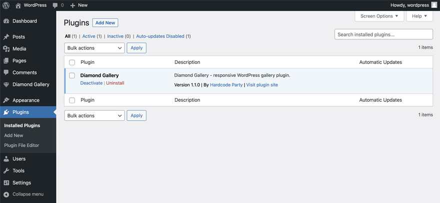 Diamond Gallery - WordPress image carousel with lightbox installation